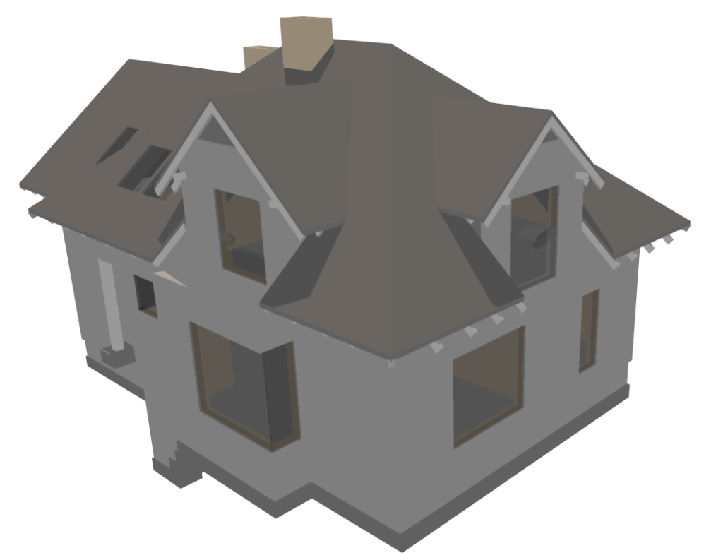 Rys. 1 Model budynku po adaptacji importowany do DDS-CAD